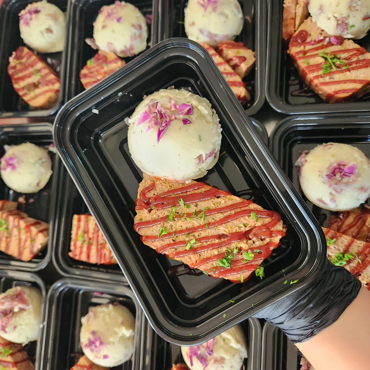 BBQ Meatloaf de Res con Majado de papa