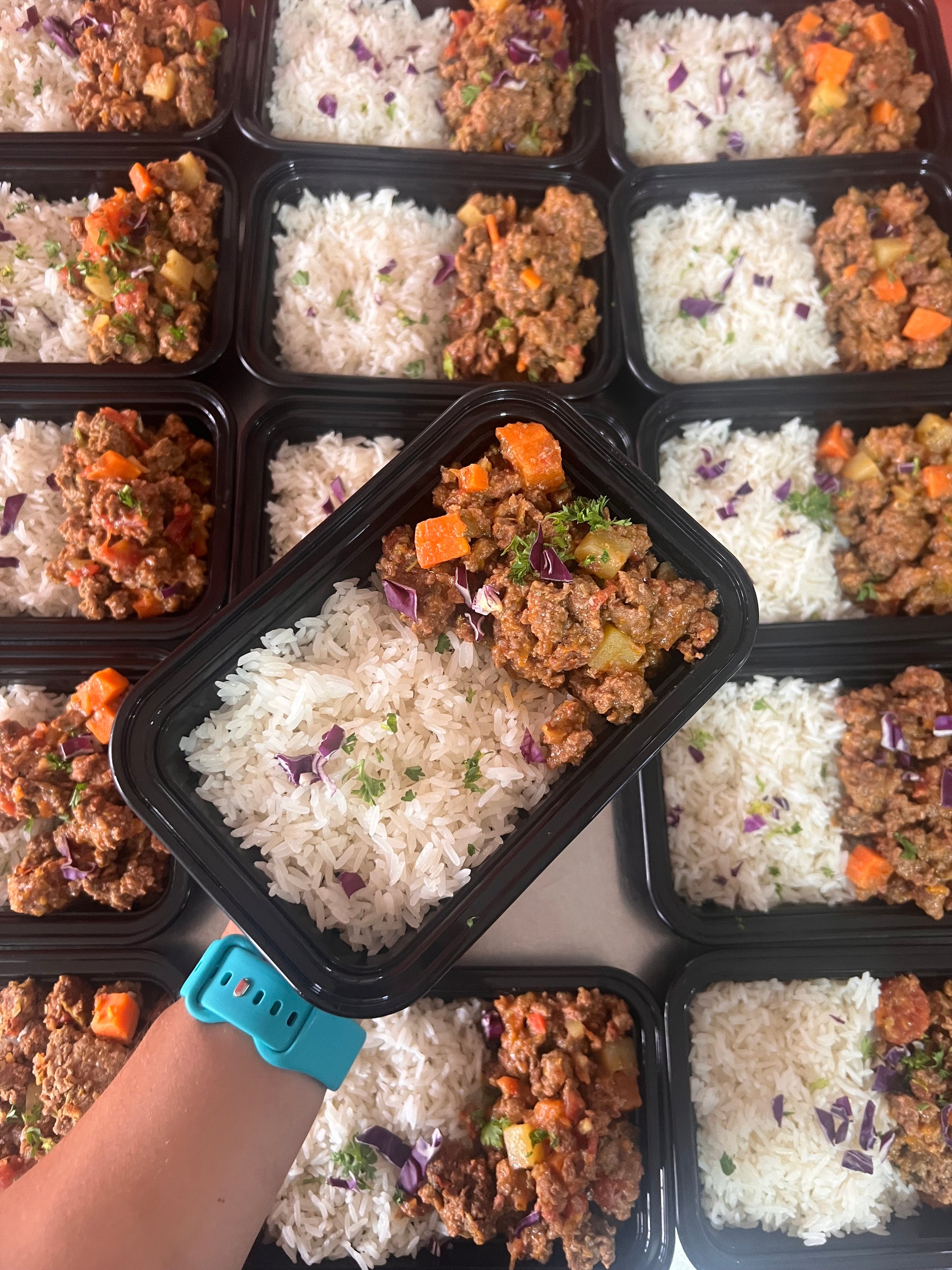 Arroz jazmín con picadillo de res