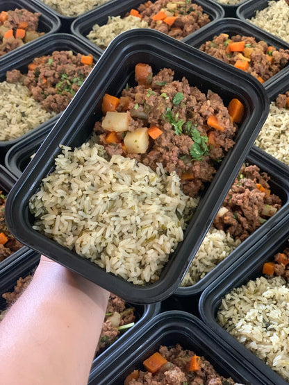 Arroz “verde” con Picadillo de Res
