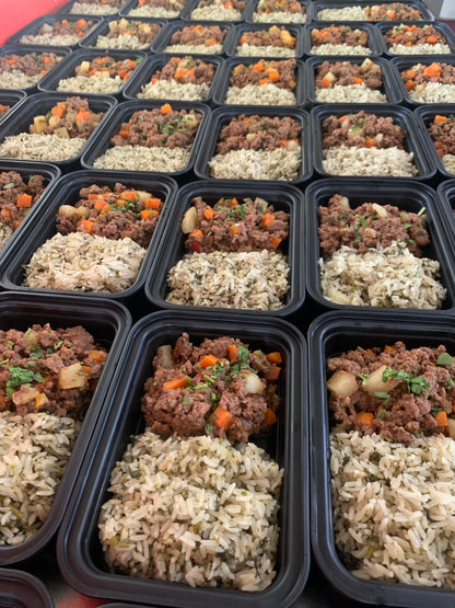 Arroz “verde” con Picadillo de Res